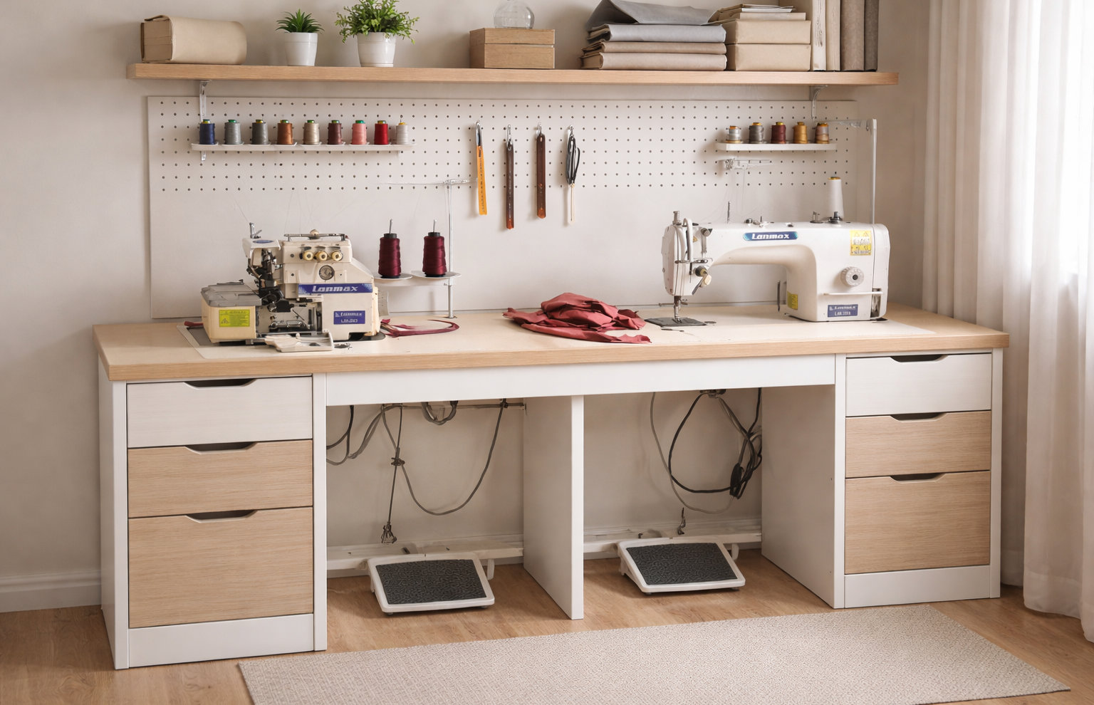 Render da mesa de costura